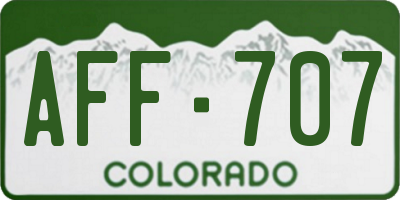 CO license plate AFF707