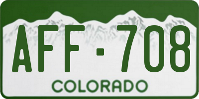 CO license plate AFF708