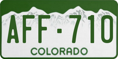 CO license plate AFF710