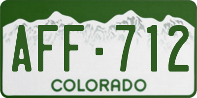 CO license plate AFF712