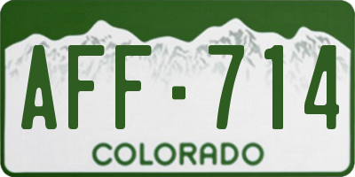 CO license plate AFF714