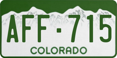 CO license plate AFF715