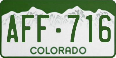 CO license plate AFF716