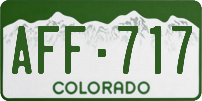CO license plate AFF717
