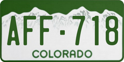 CO license plate AFF718