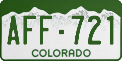 CO license plate AFF721