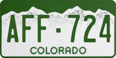 CO license plate AFF724