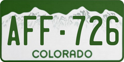 CO license plate AFF726
