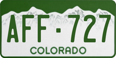 CO license plate AFF727