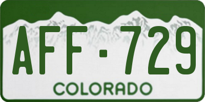 CO license plate AFF729