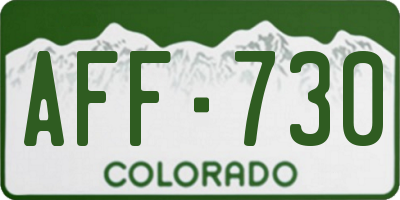 CO license plate AFF730