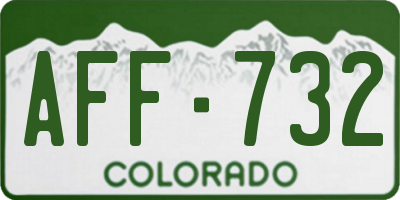 CO license plate AFF732