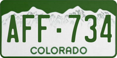 CO license plate AFF734