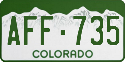 CO license plate AFF735