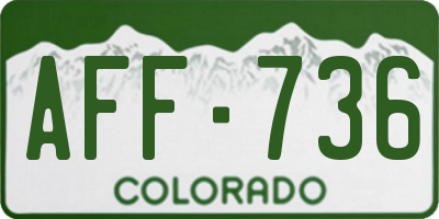 CO license plate AFF736