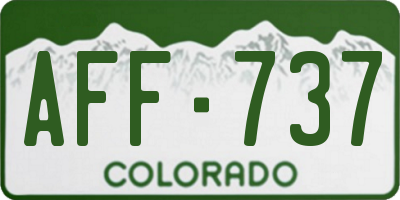 CO license plate AFF737