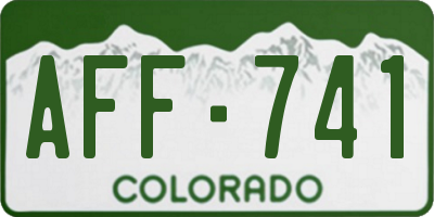 CO license plate AFF741