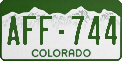 CO license plate AFF744