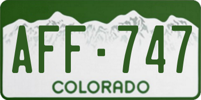 CO license plate AFF747