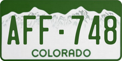 CO license plate AFF748