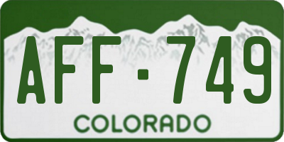 CO license plate AFF749