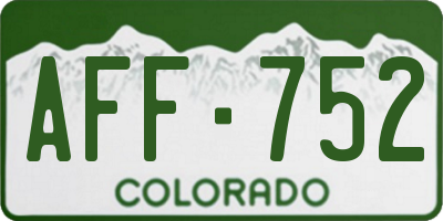 CO license plate AFF752