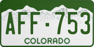 CO license plate AFF753
