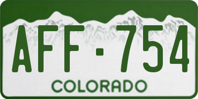 CO license plate AFF754