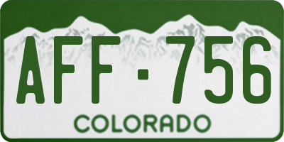CO license plate AFF756