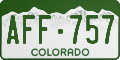 CO license plate AFF757