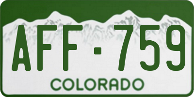 CO license plate AFF759
