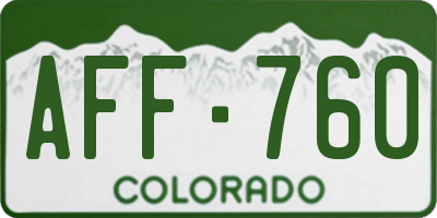 CO license plate AFF760
