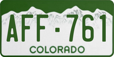CO license plate AFF761