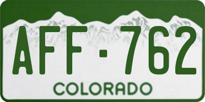 CO license plate AFF762