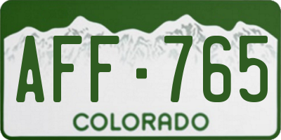 CO license plate AFF765