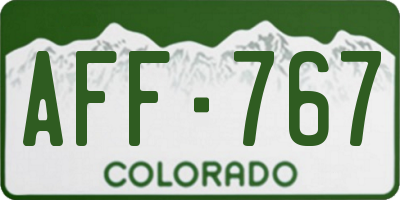 CO license plate AFF767