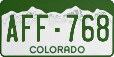 CO license plate AFF768