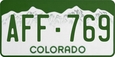 CO license plate AFF769