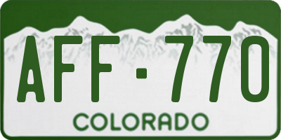 CO license plate AFF770
