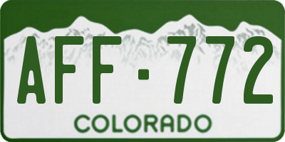 CO license plate AFF772