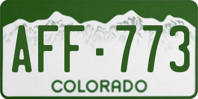 CO license plate AFF773