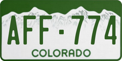 CO license plate AFF774