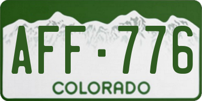 CO license plate AFF776