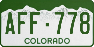 CO license plate AFF778