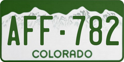 CO license plate AFF782