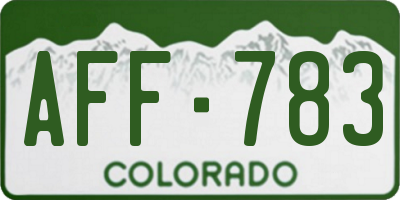 CO license plate AFF783