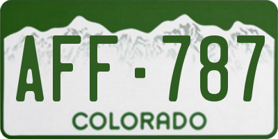 CO license plate AFF787