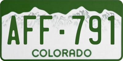 CO license plate AFF791