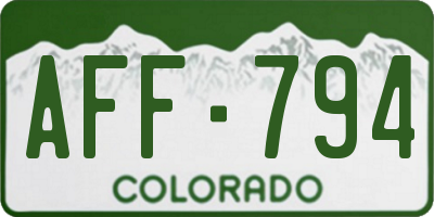 CO license plate AFF794