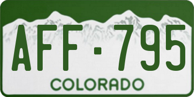 CO license plate AFF795